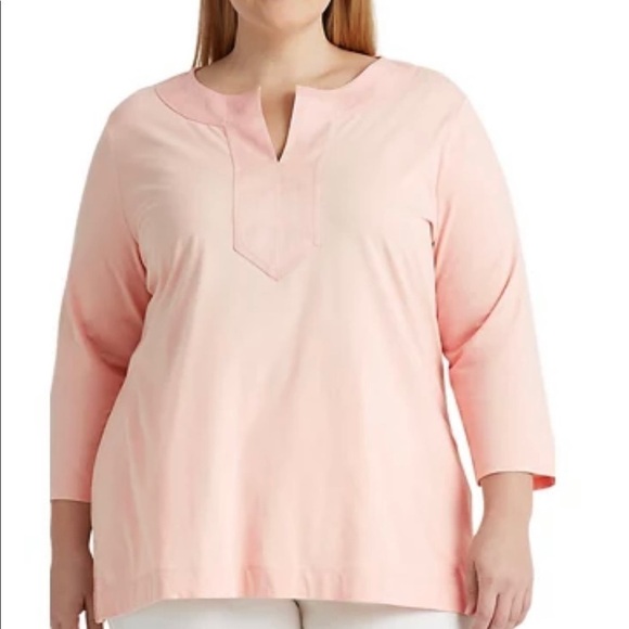 Lauren by Ralph Lauren Plus-Size Jersey Elbow-Sleeve Top - Picture 1 of 7